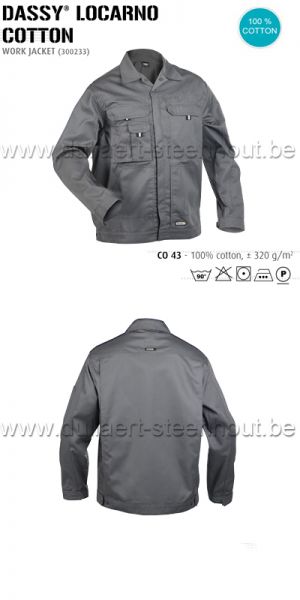 DASSY® Locarno Coton (300233) Veste de travail - gris