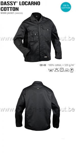 DASSY® Locarno Coton (300233) Veste de travail - noir