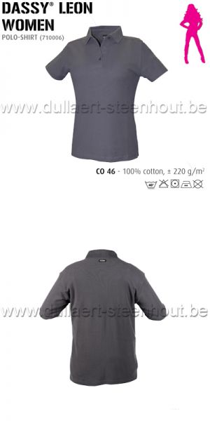 DASSY® Leon Women (710006) Polo pour femmes - gris