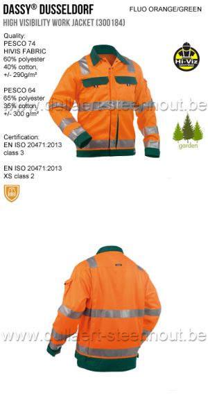DASSY® Dusseldorf (300184) Veste haute visibilité - orange fluo/vert