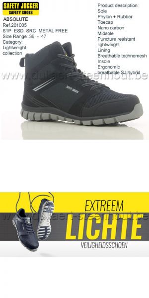 Safety Jogger - Chaussures de sécurité ABSOLUTE S1P ESD SRC non-métalique 
