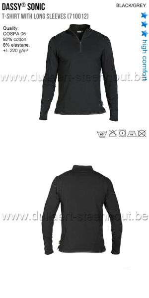 DASSY® Sonic (710012) T-shirt manches longues - noir/gris