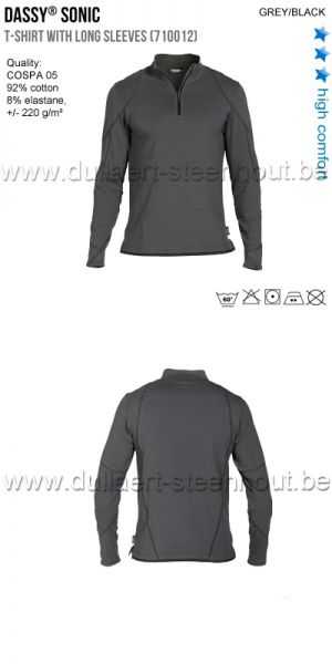 DASSY® Sonic (710012) T-shirt manches longues - gris/noir