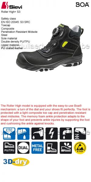 Sievi - Chaussures de sécurité Roller High+ S3 BOA