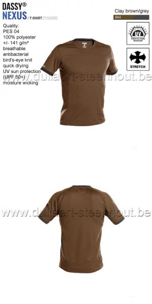 DASSY® Nexus (710025) T-shirt - brun/gris