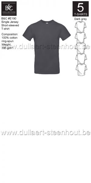 PROMOPACK B&C E190 - 5 T-shirts / Dark grey