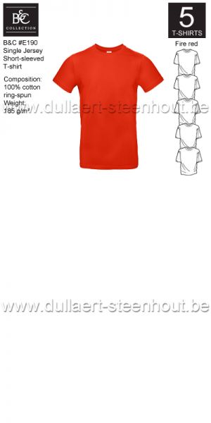 PROMOPACK B&C E190 - 5 T-shirts / Fire red