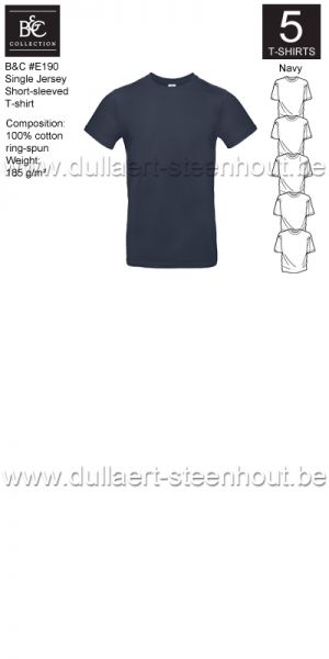 PROMOPACK B&C E190 - 5 T-shirts / Navy