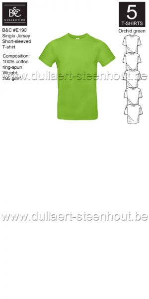 PROMOPACK B&C E190 - 5 T-shirts / Orchid green