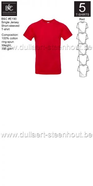 PROMOPACK B&C E190 - 5 T-shirts / Red