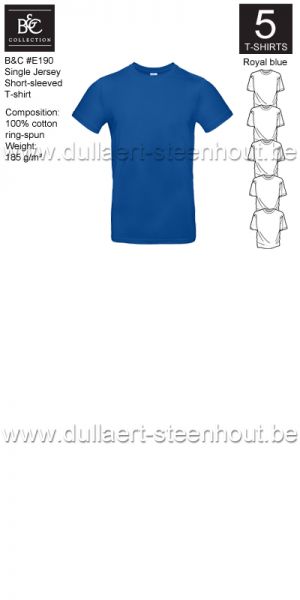 PROMOPACK B&C E190 - 5 T-shirts / Royal blue