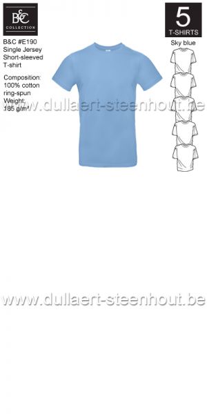 PROMOPACK B&C E190 - 5 T-shirts / Sky blue