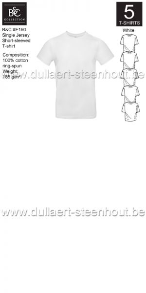 PROMOPACK B&C E190 - 5 T-shirts / White