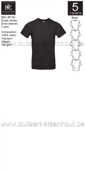 PROMOPACK B&C E190 - 5 T-shirts / Black