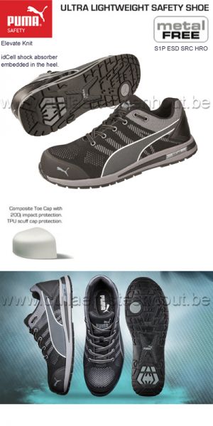Puma safety - Sneaker de sécurité Puma Elevate Knit Black Low S1P 