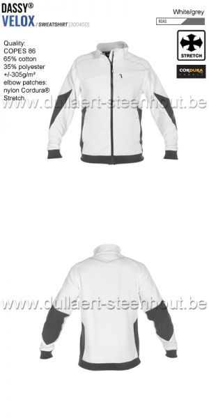 DASSY® Velox (300450) Sweat-shirt - blanc/gris