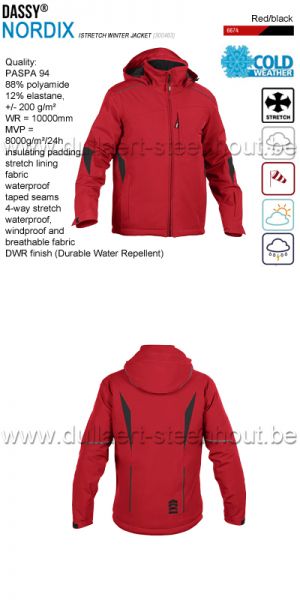 DASSY® Nordix (300463) Veste hiver stretch - rouge