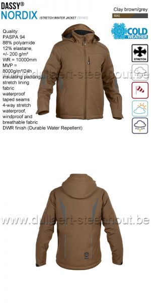 DASSY® Nordix (300463) Veste hiver stretch - brun