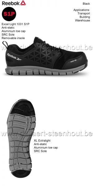 Reebok Excel Light 1031 S1P Chaussures de sécurité - Black