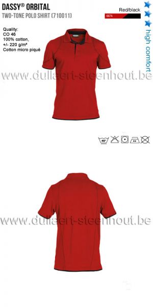 DASSY® Orbital (710011) Polo bicolore - rouge/noir