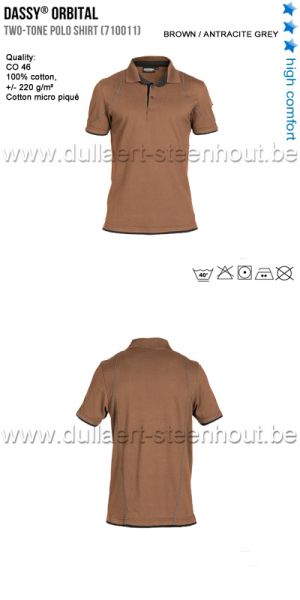 DASSY® Orbital (710011) Polo bicolore - brun/gris