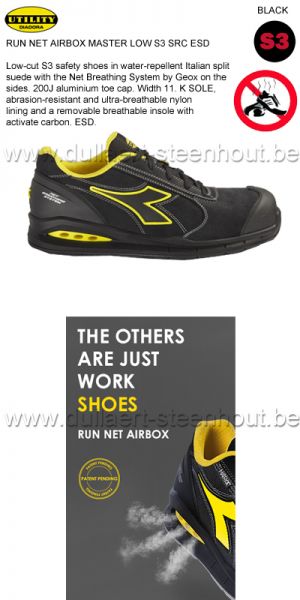 Diadora Utility chaussures de sécutité  RUN NET AIRBOX MASTER LOW S3 SRC ESD 