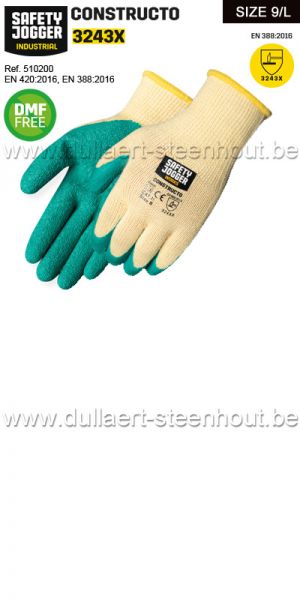 SJ CONSTRUCTO 3243X  gants en coton sans coutures - taille 9 - 3 PAIRES