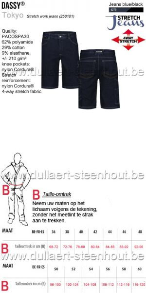 DASSY® Tokyo (250101) Bermuda de travail en jeans avec stretch 