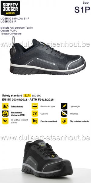 Safety Jogger Sneaker sportive légère LIGERO2 S1P LOW S1 P - noir