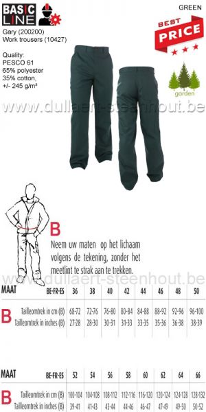 BASIC LINE Gary (200200) Pantalon de travail (10427) - VERT