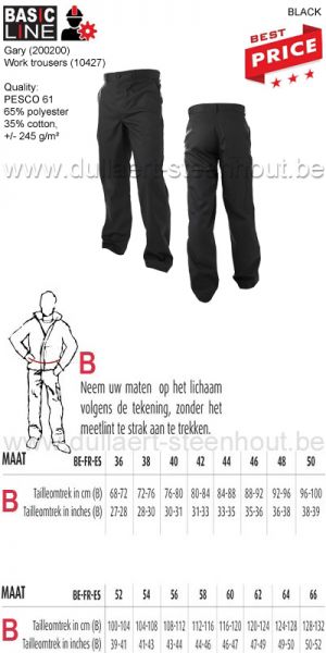 BASIC LINE Gary (200200) Pantalon de travail (10427) - NOIR