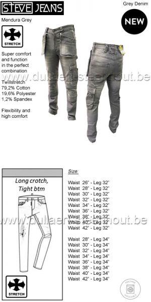 STEVEJEANS Jeans de travail STRETCH Mendura - grey denim