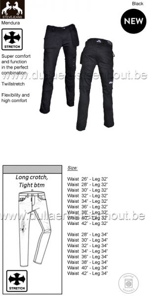 STEVEJEANS Jeans de travail STRETCH Mendura - noir