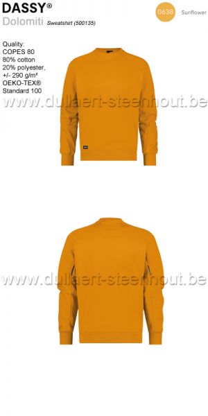 DASSY® Dolomiti (500135) Sweat-shirt - JAUNE TOURNESOL