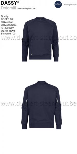 DASSY® Dolomiti (500135) Sweat-shirt - BLEU NUIT