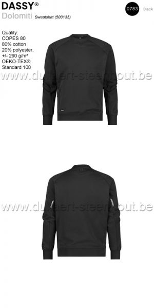DASSY® Dolomiti (500135) Sweat-shirt - NOIR
