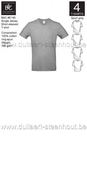 3XL / 4XL / 5XL PROMOPACK B&C E190 - 4 T-shirts / SPORT GREY