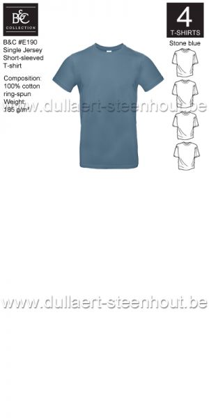 3XL / XXXL PROMOPACK B&C E190 - 4 T-shirts / STONE BLUE