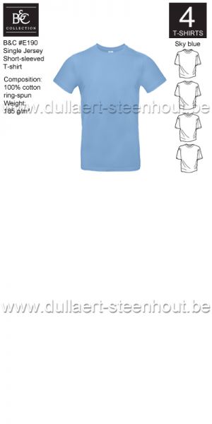 3XL / XXXL PROMOPACK B&C E190 - 4 T-shirts / SKY BLUE