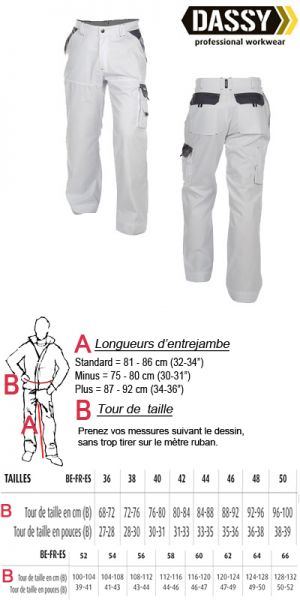 Dassy - Nashville (200658) Pantalon de travail blanc