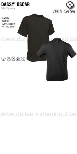 Dassy Oscar (710001) T-shirt noir - qualité professionnelle