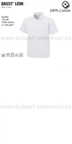 Dassy Leon (710003) Polo blanc - qualité professionnelle