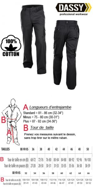 Dassy - Liverpool coton (200548) Pantalon de travail / noir