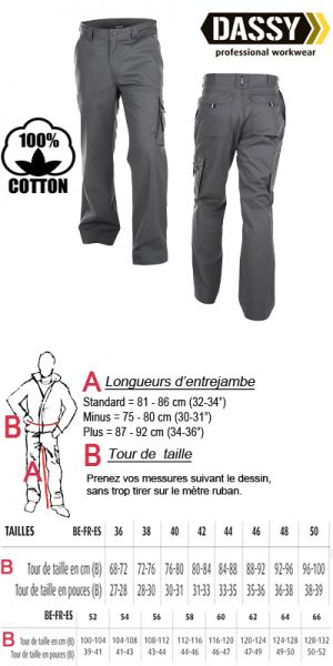 Dassy - Liverpool coton (200548) Pantalon de travail / gris