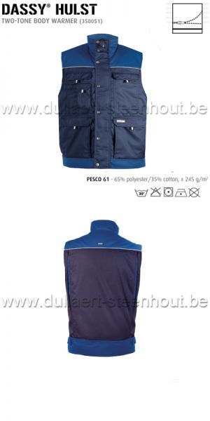 DASSY® Hulst (350051) Bodywamer / Gilet hiver bicolore - marine / bleu roi