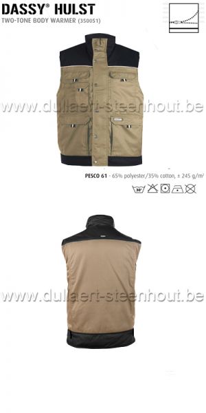 DASSY® Hulst (350051) Bodywamer / Gilet hiver bicolore - beige / noir