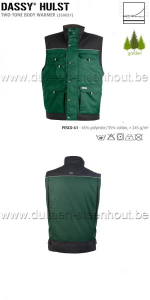 DASSY® Hulst (350051) Bodywamer / Gilet hiver bicolore - vert / noir