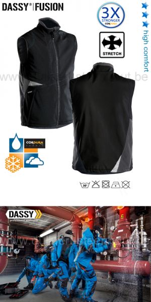 DASSY® Fusion (350111) Gilet hiver softshell bicolore - noir / gris