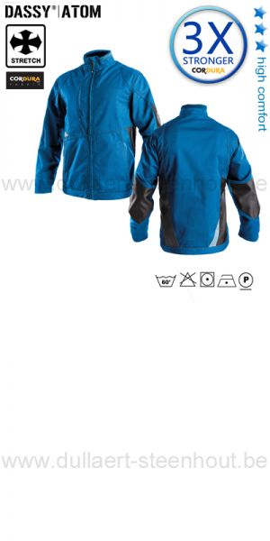 DASSY® Atom (300403) Veste de travail bicolore - bleu azur / gris