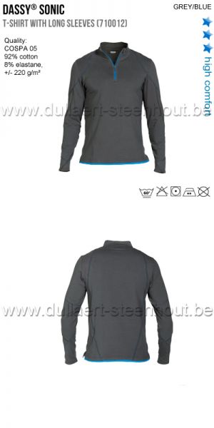 DASSY® Sonic (710012) T-shirt manches longues - gris/bleu